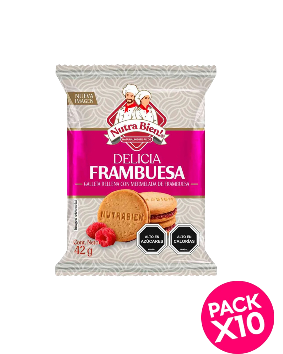 Pack Delicia frambuesa 42g 10uu