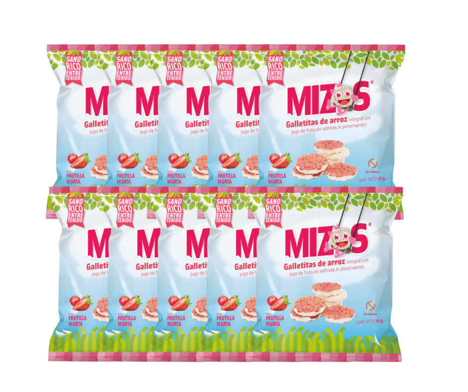 Pack galleta Mizos frutilla murta 10uu