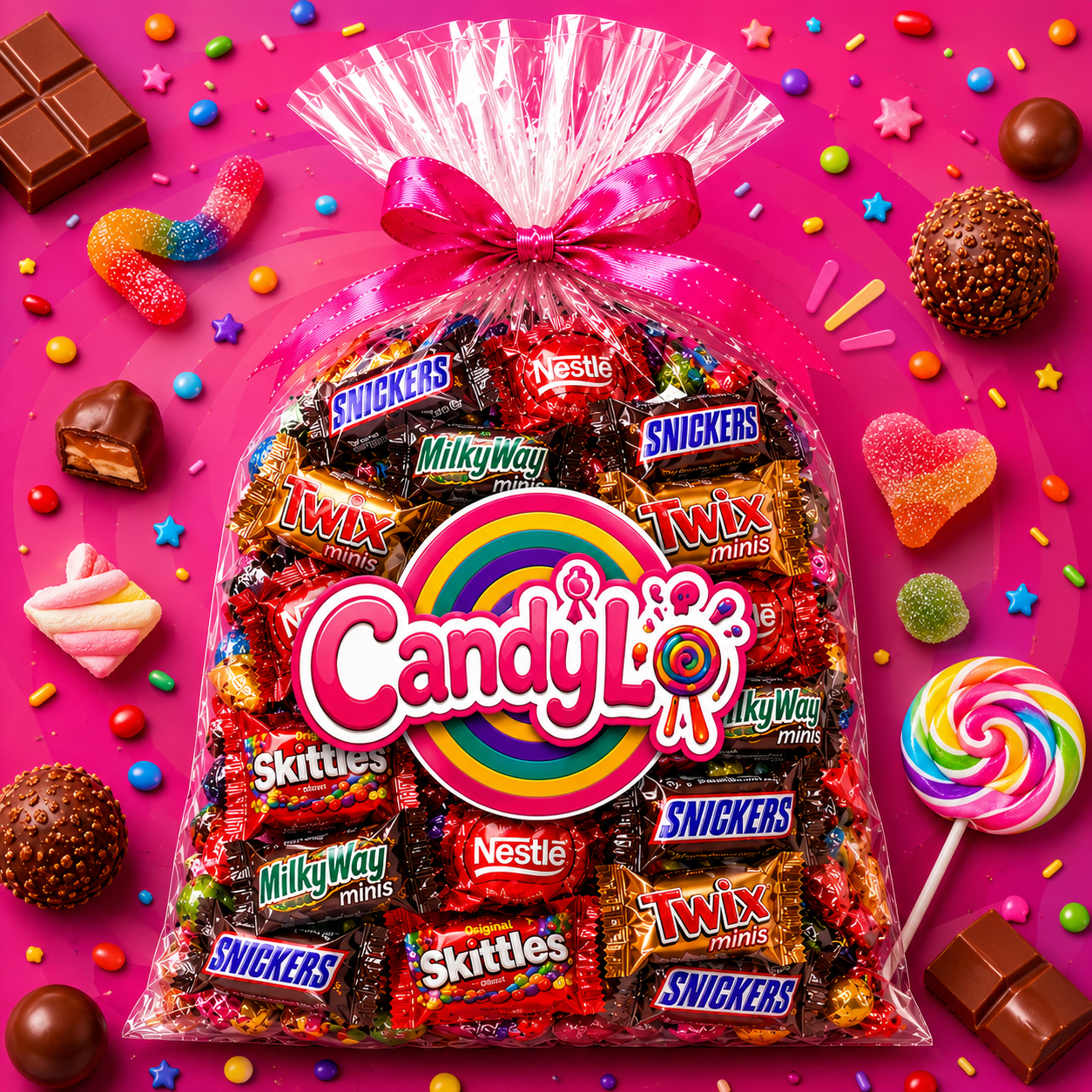 Bolsa Piñata Party Mix Premium 1K de golosinas internacionales