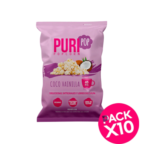 Pack cabritas Puripop vainilla coco 10uu
