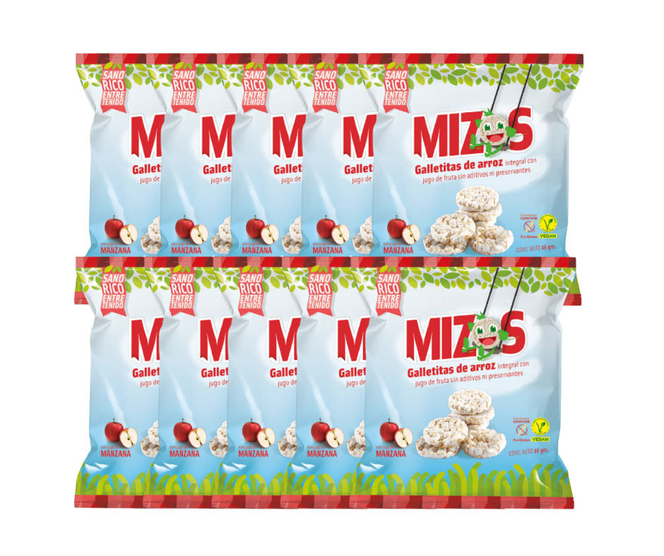 Pack galleta Mizos manzana 10uu