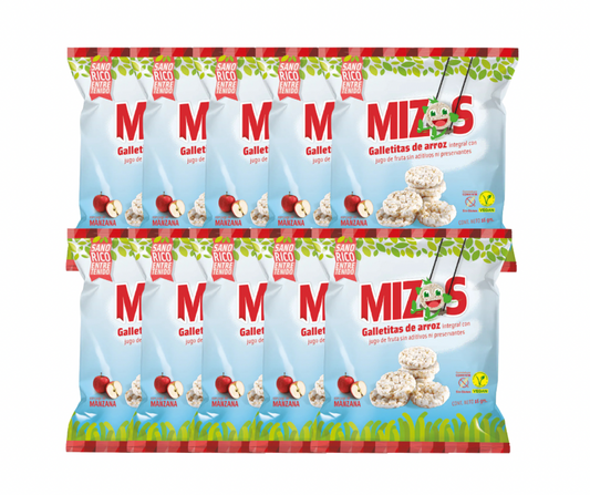 Pack galleta Mizos manzana 10uu