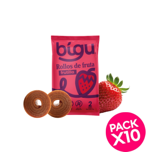 Pack rollo de fruta Bigu frutilla 10uu