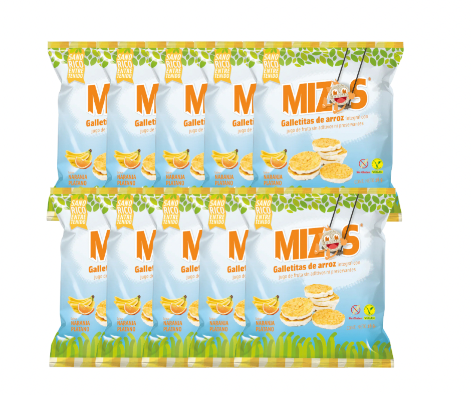 Pack galleta Mizo plátano naranja 10uu