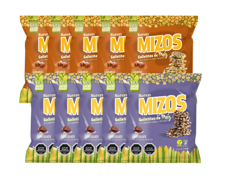 Pack galleta maíz mix sabores 10uu