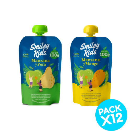 Pack compotas convencional orgánicas variedades Smiley Kids 12uu