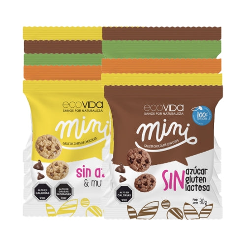 Bolsa Mix galletas MINI variedades sin azucar sin gluten 30g 10uu